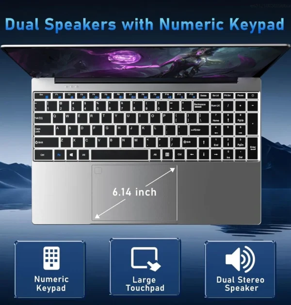 S379445f452c04b1f98e47b0782331de49.webp NEW 15.6" Laptop Intel Core I9-9900 32GB 2TB Windows 11 Gaming Computer PC Gamer Office Study Ultra Slim Notebook 1920*1080 HD