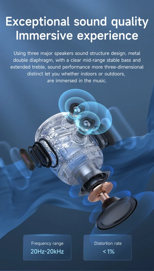 Zealot-S64 Bluetooth Speaker 50W Bluetooth 5.2 Wireless Speakers,360 Degree Surround Sound, IPX6 Waterproof, 20H Playtime