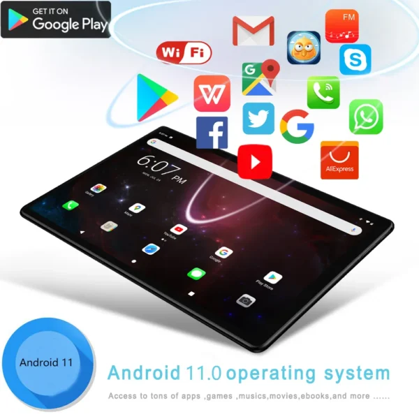 BDF Hot Sales New 10.1 Inch Tablets Octa Core 4GB RAM 64GB ROM Dual SIM Cards 3G Phone Call WiFi Bluetooth Google Play Tablet Pc