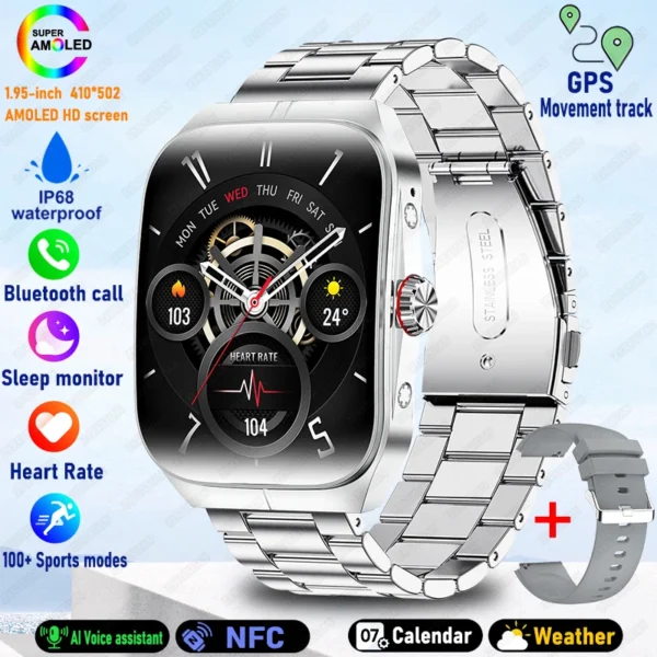S3db58b15a2374c788cd802a46d8b38137.webp 2025 New HD AMOLED screen For OPPO Watch 4 Pro Sports Smart Watches Men GPS Track Waterproof Bluetooth Call NFC Smart Watch