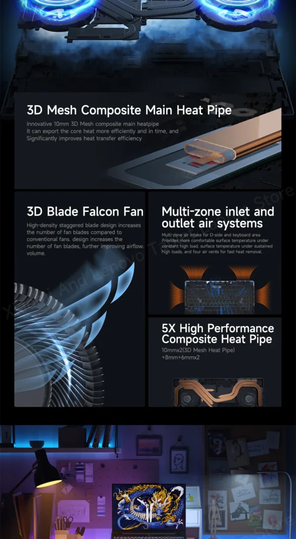 Lenovo laptop Legion Y9000P 2024 Gaming laptop notebook 16“ 2.5K 240HZ Screen i9-14900HX RTX4060/RTX4070/RTX4090 Notebook PC