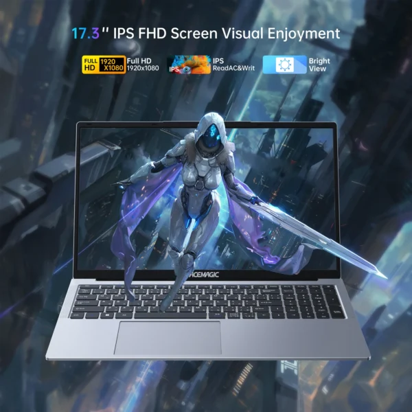 S4243f4a2bfba4c5789743ceed85adab3B.webp KAMRUI Laptop Intel N97/N95 17.3"Ultar Slim 16GB DDR4 512GB SSD Up To 3.6GHz 6000MAH Keyboard Film Win11pro BT5 Wifi5 Notebook
