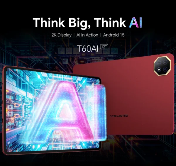 S429fcae7a0bb47ae9fdc3977b6b9e6e3W.webp Teclast T60 AI Tablet 12" 90Hz AllWinner A733 6GB RAM (+10GB Virtual) 128GB ROM 8000mAh Battery 2000x1200 FHD Display Android 15