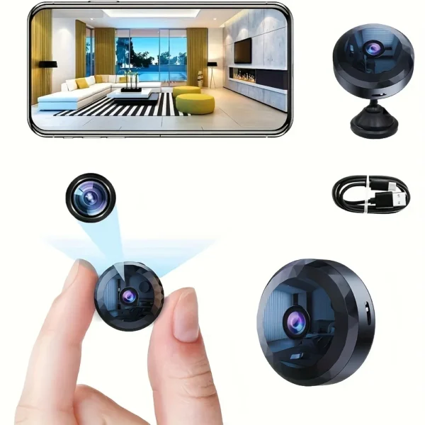 S42ed3f306f8b462b80f14eae4a6e2e0dL.webp Wireless Mini WiFi Security Camera with Night Vision Motion Detection Rechargeable Battery Easy to Mount & App-Controlled