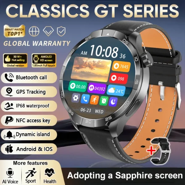 S4352153136524d9e84353df1ac16d2d8h.webp 2026 New Sapphire Screen Smart Watch 1.85-inch Ultra HD AMOLED GPS Bluetooth Call NFC Compass IP68 Sports Fitness Smart Bracelet