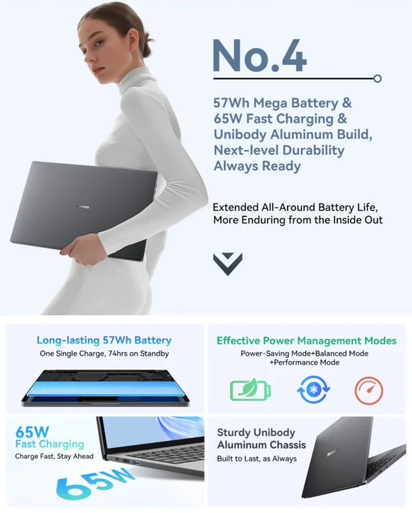Blackview AceBook 12 Win 11 Laptop 16'' FHD IPS , Intel I5-1030NG7 Notebook, 16GB RAM 512GB SSD, 2-in-1 Fingerprint Power Button