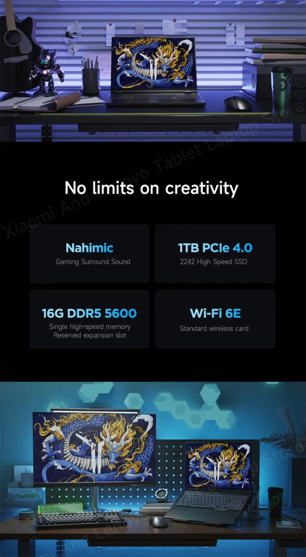 Lenovo laptop Legion Y9000P 2024 Gaming laptop notebook 16“ 2.5K 240HZ Screen i9-14900HX RTX4060/RTX4070/RTX4090 Notebook PC