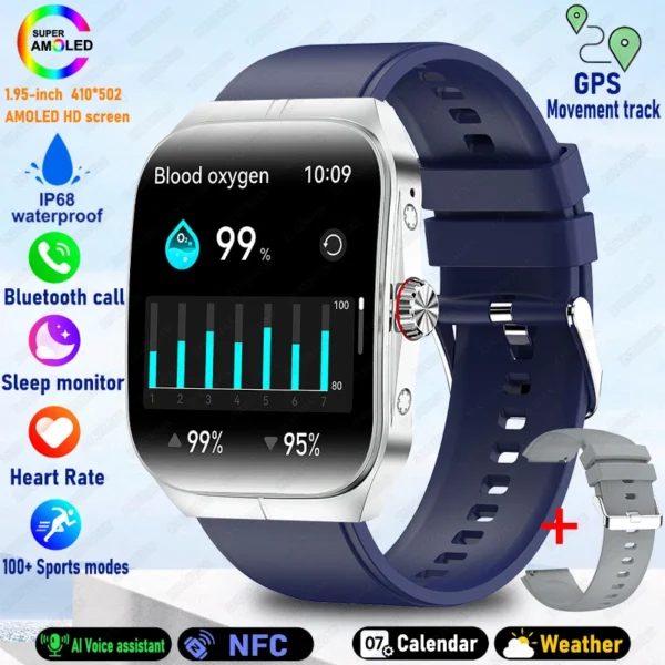 S4d24be772e2341b0837f69abc71c6c98V.webp 2025 New HD AMOLED screen For OPPO Watch 4 Pro Sports Smart Watches Men GPS Track Waterproof Bluetooth Call NFC Smart Watch