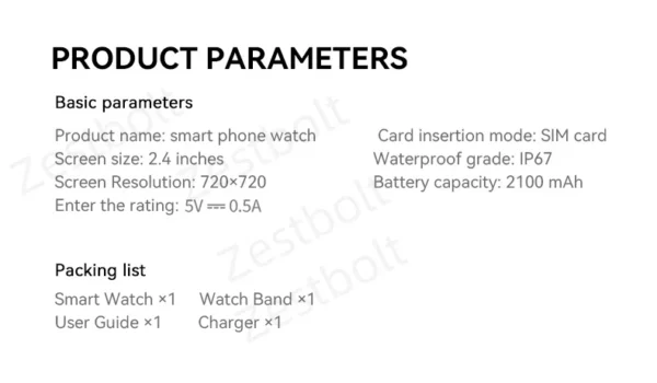 S4d9fcd465b65444fb1e78380e52c6a42t.webp Original M99 Smartwatch 2.4 inch Amoled Screen insert 4G/5G Sim Card GPS WIFI 190° Rotating Camera Game Android 10.0 Smart Watch