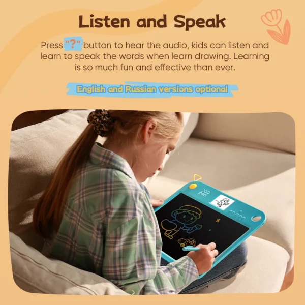 S4fa4f7c0cbcc4c20b4c492cf3eaf063fS.webp XPPen Pink Drawing Tablet 13.3-inch LCD Screen Doodle Learning Board for Children Learning Drawing and Russian Vocabulary