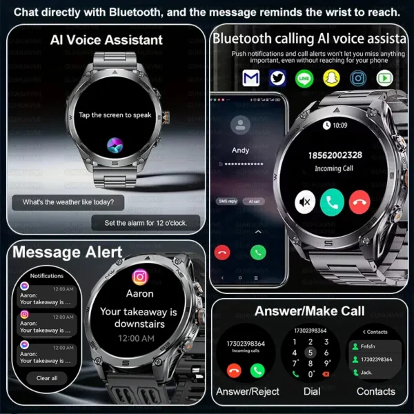S504c393cbdda4f418d031c23a71754ac3.webp 2026 New Military Smart Watch 1000Mah Battery GPS trace Compass 10ATM Waterproof Tactics Sport Flashlight call Smart Watch Men