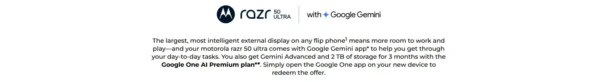 S52c38f2d31734acdb909cdf4fb519b58i.webp Motorola Moto Razr 50 Ultra Snapdragon8s Gen3 6.9" POLED Folded Screen 165Hz 50MP 45W Fast Charge NFC IPX8 Original Mobile phone