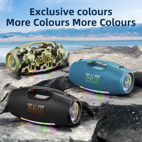 S551ae3554257468990d427c7a86a8e467.webp ZEALOT S89 Wireless Speaker 250W Portable Outdoor with RGB Color Lights Long 48000mAh Battery up to 8 Hours Playtime