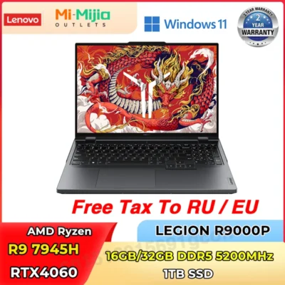 S56272a9d4a9d493f9f666d628566eae3b.webp Lenovo Legion R9000P E-sports Gaming Laptop 16inch AMD R9 7945HX 1T/4T RTX4060 100%sRGB 500nits 2.5K 240Hz Game Notebook PC