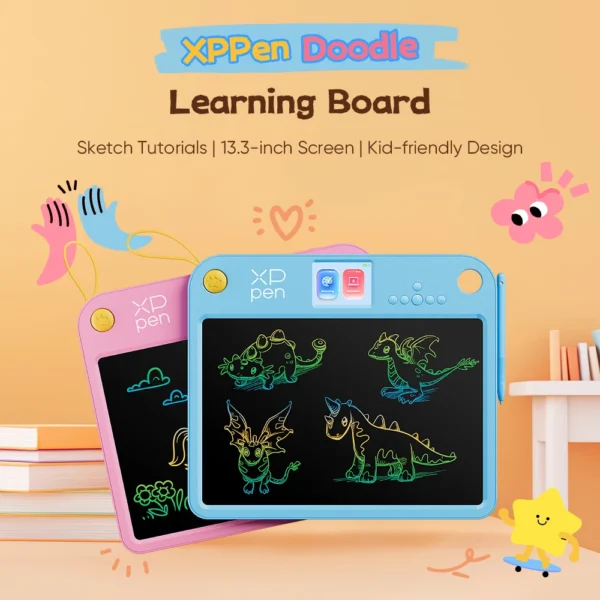 S5716ab80d12d4f09b37dd2597af2d1d7d.webp XPPen Pink Drawing Tablet 13.3-inch LCD Screen Doodle Learning Board for Children Learning Drawing and Russian Vocabulary