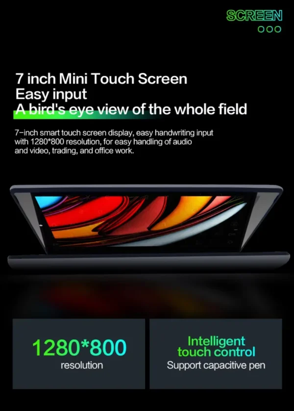 7 inch Mini Laptop Intel Procesador N95 8G 16G RAM 256GB SSD With Touch Screen Pocket Netbook Windows 11 Notebook Pc Portable
