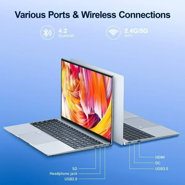 S585f45482ba645289c5b2b8a5f1daf5ax.webp Portable 15.6" Laptop 32GB Ram DDR4 2TB SSD Windows 11 Notebook Pc Gamer Intel N5095 Office Computer with Backlit Fingerprint