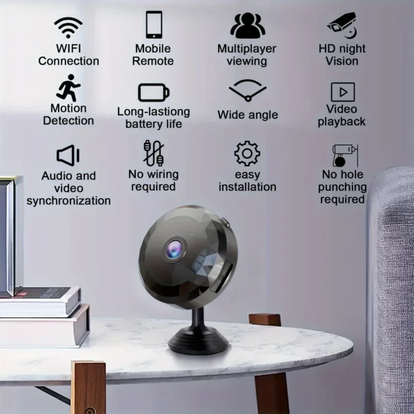 S5871989c46864435baa3d3f87beedcdfX.webp Wireless Mini WiFi Security Camera with Night Vision Motion Detection Rechargeable Battery Easy to Mount & App-Controlled