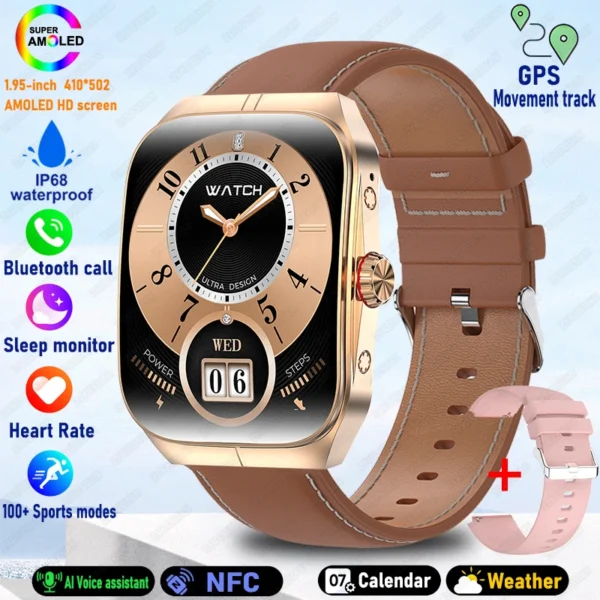S5b87cc62be394e0780a4da2b485e6c40d.webp 2025 New HD AMOLED screen For OPPO Watch 4 Pro Sports Smart Watches Men GPS Track Waterproof Bluetooth Call NFC Smart Watch