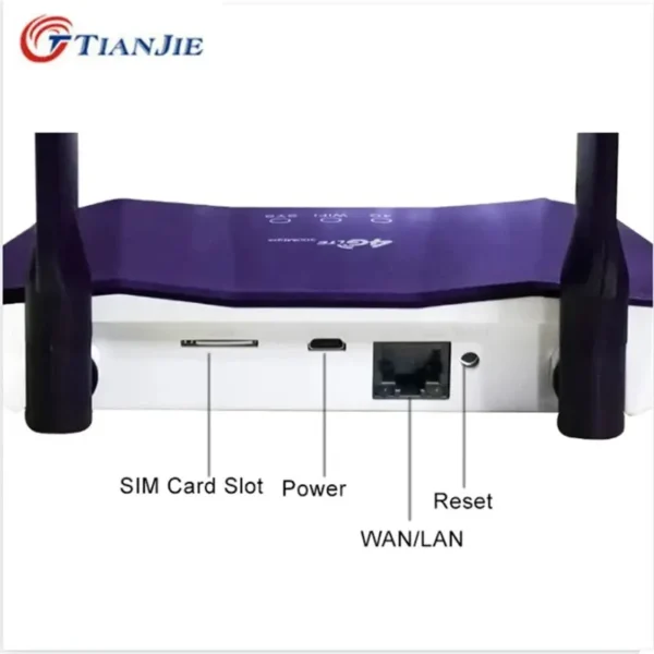 S5cd02cbc65ff48719420f3f5327d4369Q-2.webp TIANJIE 4G SIM Card Router Wireless WIFI 6 Modem LTE Access Point CPE 4 Antenna Hotspot Global Network Adapter for IP Camera