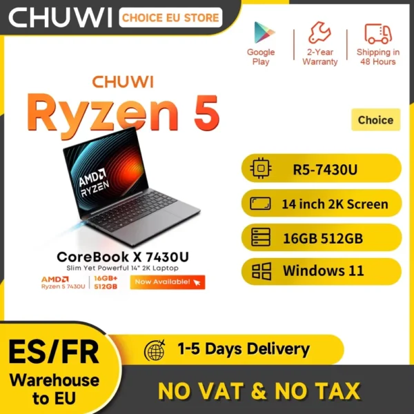 S5d8fe3ab64a34c4c8857c1c52e035b13H.webp CHUWI CoreBook X AMD R5-7430U Business Laptop 6 Cores 14.1 inch 2K IPS Screen 16GB DDR4 RAM 512GB SSD UP to 4.3 Ghz Notebook