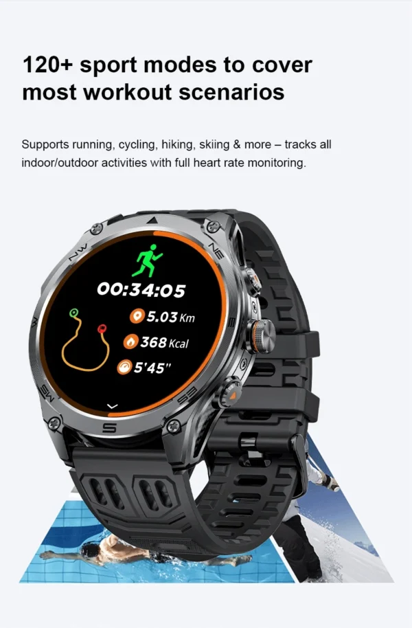 S5d9ac246ce064913a14daa886607a6a5A-2.webp 2025 New Military T-Rex 3 Ultra GPS Smart Watch 1000mAh Battery 10ATM Waterproof Compass Flashlight Sports trackr Smartwatch Men