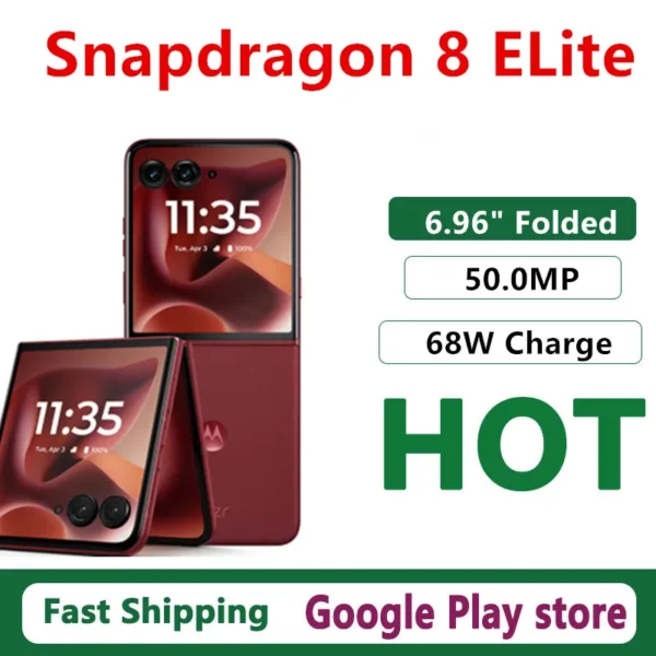 S5e926d2ec8e4447ca97c90b621732deaz.webp Global Rom Motorola Moto Razr 60 Ultra Mobile Phone Snapdragon 8 Elite 6.96" Folded Screen 50.0MP Camera 68W Charge 4700mAh
