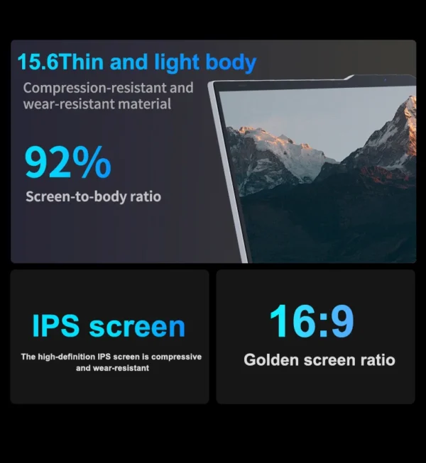 Erilles 15.6" Intel Core i3 6100U Laptop Computer Windows 11 16GB RAM 512GB 1TB SSD Portable Notebook PC Office Study Laptops