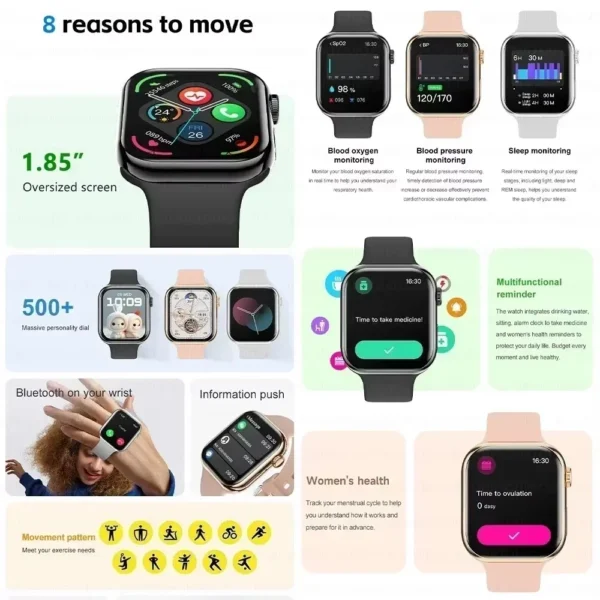 S5fc47605c7424f03be94836713fe043cF-1.webp New 2026 Original For Apple Watch X 10 Smart Watch Men Body Temperature Bluetooth Call NFC GPS Sports Women SmartWatch for Apple