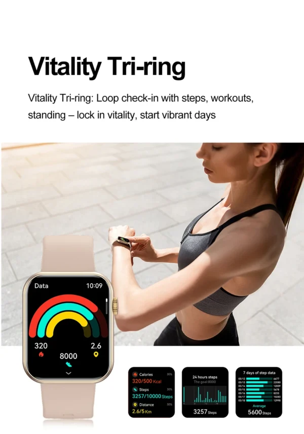 S61063db642fa4d3da923a09978a8a172K.webp 2025 New Smart Watch Full Touch Screen Bluetooth Call AI Voice Heart Rate Waterproof Watches Sports Bracelet Smartwatch Women