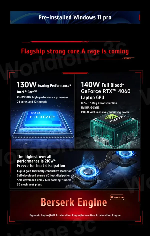 S6159df3abc3e429aa008ee400a7ef8bfn.webp Xiaomi Redmi G Pro Gaming laptop 2024 Core i9-14900HX NVIDIA GeForce RTX 4060 RAM 16GB/32GB DDR5 1TB SSD 16-inch 240Hz Screen PC