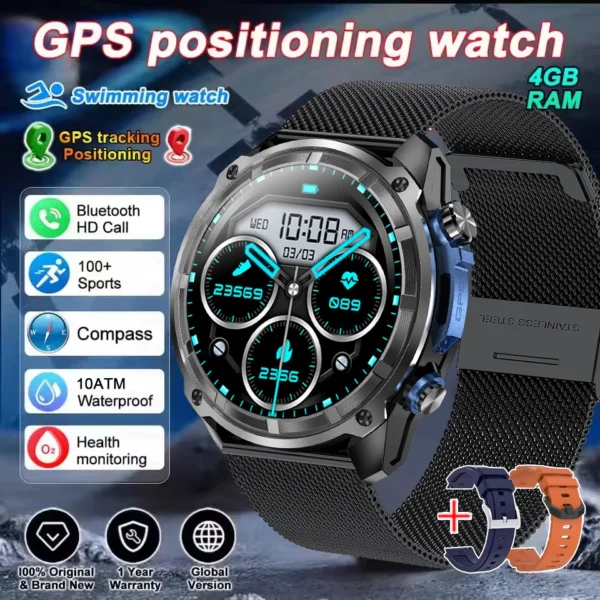 S6273e507a0d540a2a8265a32a5f4b02da.webp 2025 Military Offline map 1000mAh Battery Smart Watch 4GB Big Memory GPS Navigation MP3/MP4 Player Swim Sports trackr Smartwatch