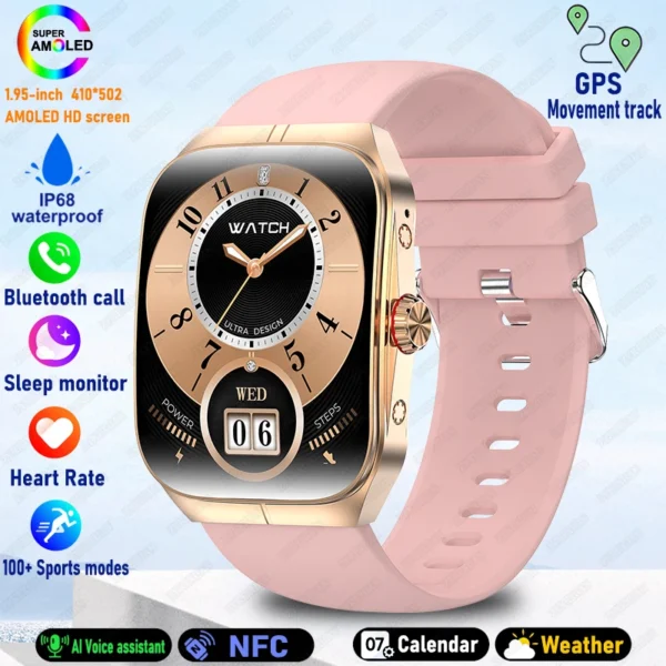 S65fa697f7c86492cad08e809bb995868z.webp 2025 New HD AMOLED screen For OPPO Watch 4 Pro Sports Smart Watches Men GPS Track Waterproof Bluetooth Call NFC Smart Watch