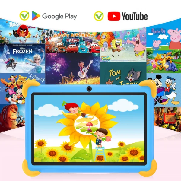 S6627f1d2ea5b4c028cf113a88235abae1.webp 7 Inch 5G Kids' Tablet with Cartoon Pattern Android Learning Education PC with Kids-Proof Case 4000mAh Tablet