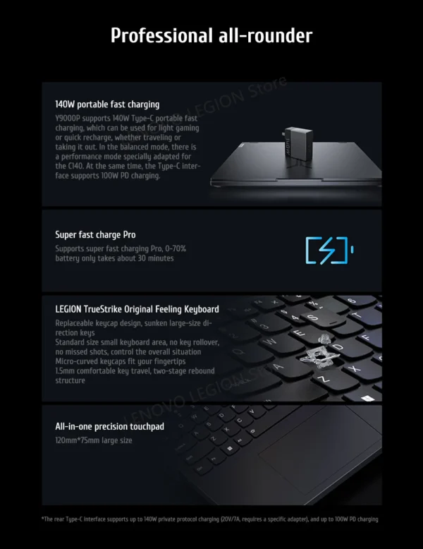 S6863fbbee8534b388bf482c86480c7b6R.webp Lenovo Legion Y9000P Gaming E-Sports Laptop 2024 RTX 4060 Intel i9-14900HX 16" 16/32/64G RAM 1/2T SSD 2.5K 240Hz Notebook PC