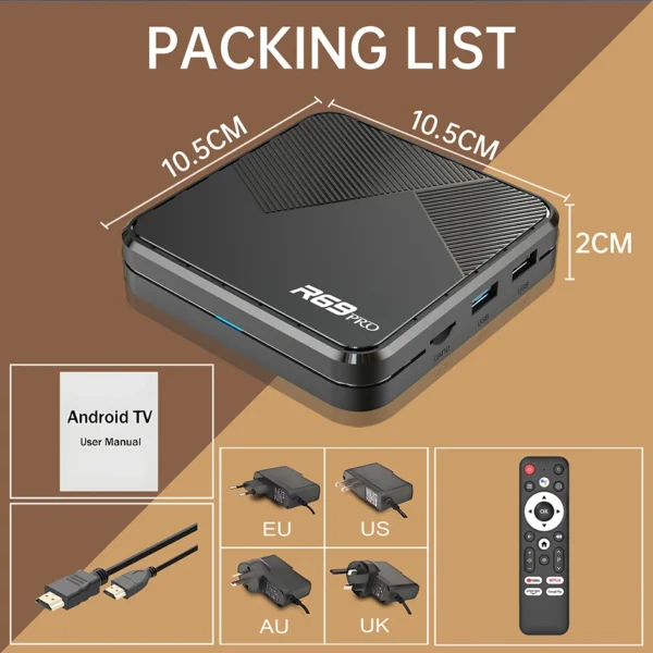 Janmifly R69 PRO Set Top Box Android 14 Allwinner H728 WiFi 6 Support Ultra HD 8K Bluetooth 5.0 smart tv box Netflix YouTube