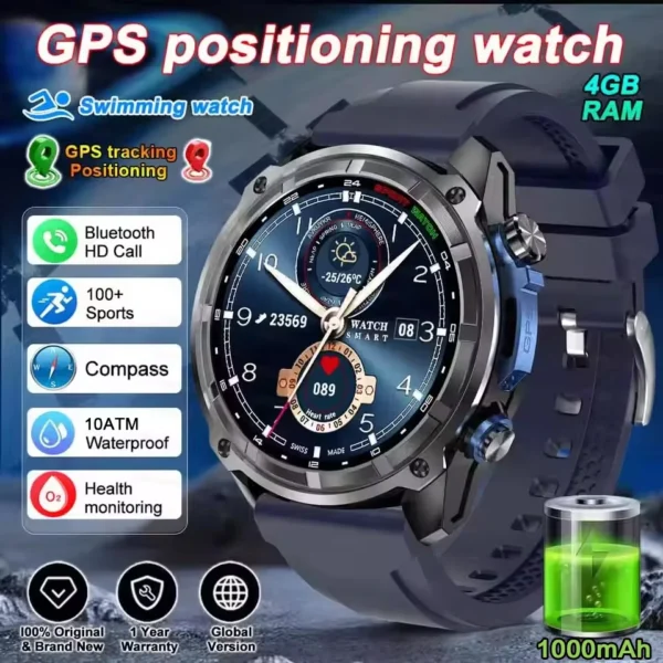 S68adc3a6f1ce4ca28e5b7705943b2cf6P.webp 2025 Military Offline map 1000mAh Battery Smart Watch 4GB Big Memory GPS Navigation MP3/MP4 Player Swim Sports trackr Smartwatch