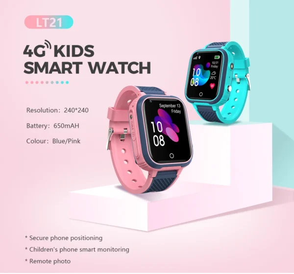 GPS Tracker 4G Real-Time Location Tracking Video Call,Camera, Games, SOS Call Watch for Children Kids Smartwatch for Boys Girls