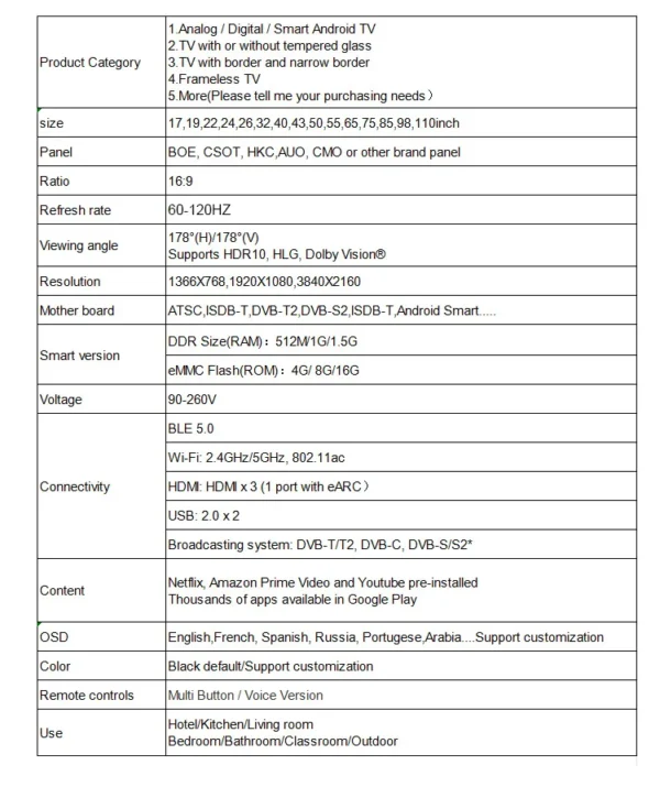 S6b3567f09711456e9d444b32055b03d5y.webp 22-24 Inch Intelligent Network TV with TV Function LED Television Home Appliances IPS 1920*1080 Resolution PALNTSCSECAM