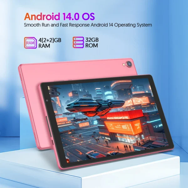 S6bbf081227194f68aa4129b1f5e5f8c1p.webp BAKEN 10-inch Android 14 Tablet, Quad-core Processor, 32GB Storage, Wi-Fi 6, Bluetooth, USB-C Port, Google Play Store (GMS)