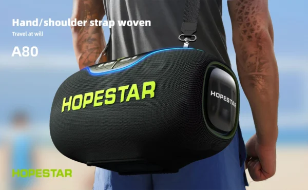 High Quality Hopestar A80 Subwoofer - Portable RGB Speaker with IPX6 Waterproof, Mini Microphone & Rechargeable Battery