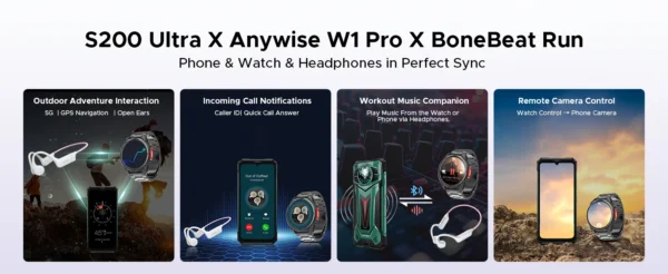 DOOGEE ANYWISE W1 PRO AI Smart Watch 1.43" AMOLED Display 5ATM IP68 Water Resistance GPS Tracking Sport Watch with Offine Maps