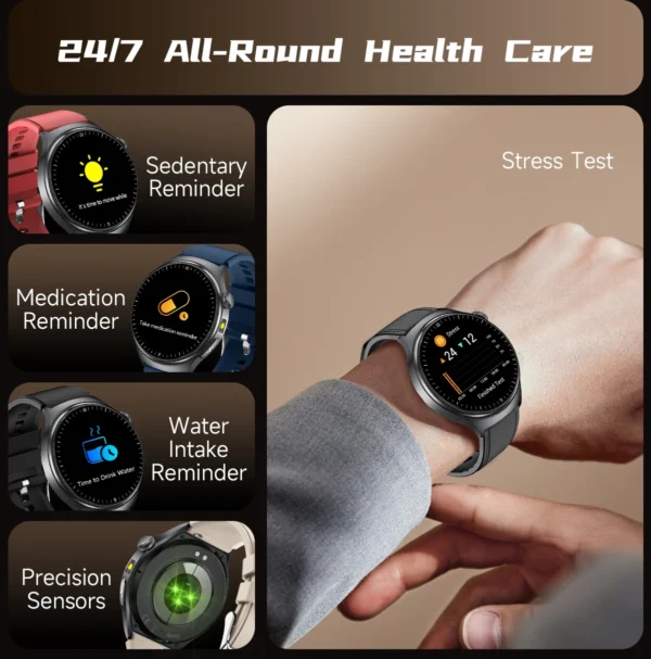 S6e4f33f386c6481bb981b0b56226fc6cW-1.webp 2026 New Accurate Blood Lipid Uric Acid Test Smart Watch Men Women ECG Blood Pressure Body analysis Voice Call Health Smartwatch