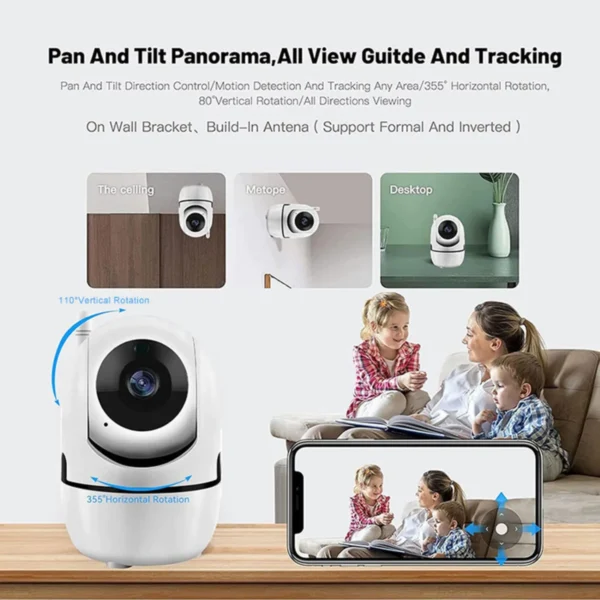 S749d3707e4164759a56e482235059ae1Q-1.webp Mini Camera Smart Home Auto Tracking 1080P Wifi IP Camera Full Network Wireless CCTV Video Baby Security Camera