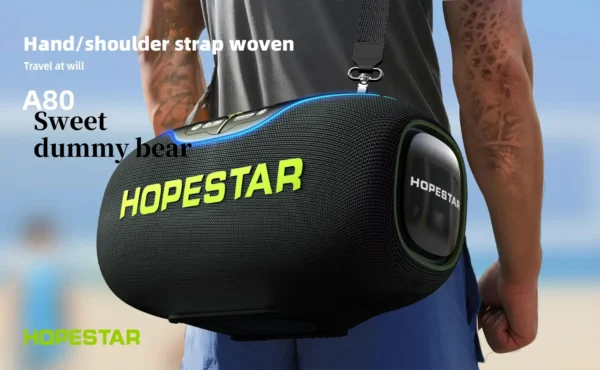 High Quality Hopestar A80 Subwoofer - Portable RGB Speaker with IPX6 Waterproof, Mini Microphone & Rechargeable Battery