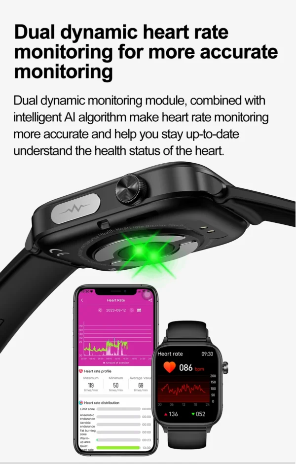 S75e8124dd5904f6ea8a2cb4fb5f9491aJ.webp 2025 New For XIAOM1 ECG+PPG Blood Fat Uric Acid Health Smartwatch Men Women Heart Rate Blood Pressure Bluetooth Call Smart Watch