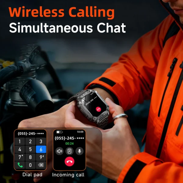 S765b36c56a2b4b72a2a40af1fa75c7d8S.webp 2026 Military Smartwatch 2.01''Color Screen Outdoor Sports Watch for Men SOS Red Alarm Flashing Flashlight Health Monitor IP68