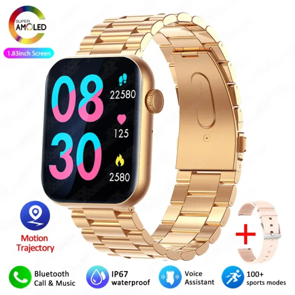 S779d6f617b8d45cf8ce3638b03708d64j.webp 2025 New Smart Watch Full Touch Screen Bluetooth Call AI Voice Heart Rate Waterproof Watches Sports Bracelet Smartwatch Women