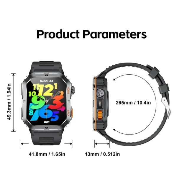 S789ff195873a410f9cf76bfcb5cd72b0v.webp New Outdoor Military Sports Smart Watch with Led Lighting Men Women for huawei xiao Watches Bluetooth Call GPS track Smart Watch