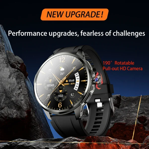 S7939609346f64ec6a503ca259a635c4bh-1.webp Original H99 Smart Watch Android Watches Amoled Smartwatch With 190° Rotary Camera Google Play Store 1.95inch Amoled Screen
